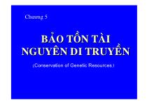 Chương 5 Bảo tồn tài nguyên di truyền (conservation of genetic resources)