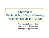 Chương 5: Đánh giá tác động môi trường và phân tích chi phí lợi ích