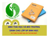 Chương VI: Đại cương về môi trường