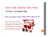 Công nghệ sinh học thực phẩm - Lê Minh Châu