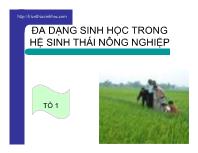 Đa dạng sinh học trong hệ sinh thái nông nghiệp