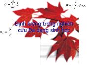 Định lượng trong nghiên cứu Đa dạng sinh học