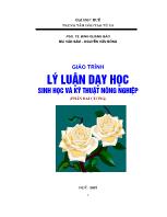 Giáo trình Lý luận dạy học sinh học và kỹ thuật nông nghiệp