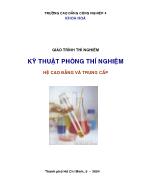 Giáo trình thí nghiệm Kỹ thuật phòng thí nghiệm