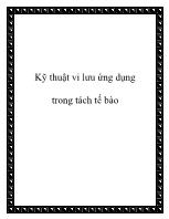 Kỹ thuật vi lưu ứng dụng trong tách tế bào