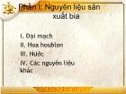 Phần I: Nguyên liệu sản xuất bia