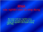 RNA các nghiên cứu và ứng dụng