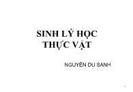 Sinh lý học thực vật - Nguyễn Du Sanh