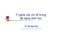 Ý nghĩa các chỉ số trong đa dạng sinh học