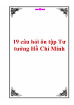 19 câu hỏi ôn tập Tư tưởng Hồ Chí Minh