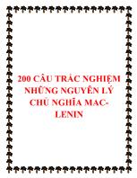 200 câu trắc nghiệm những nguyên lý chủ nghĩa Mac - Lenin