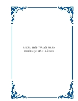 35 câu hỏi - Trả lời phần triết học Mác - Lê nin