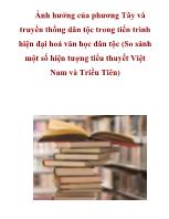 Ảnh hưởng của phương Tây và truyền thống dân tộc trong tiến trình hiện đại hoá văn học dân tộc (So sánh một số hiện tượng tiểu thuyết Việt Nam và Triều Tiên)