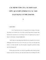 Bài giảng Các bệnh tâm căn, các rối loạn liên quan đến stress và các rối loạn dạng cơ thể (f40-F49)