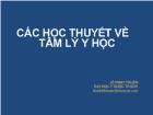 Bài giảng Các học thuyết về tâm lý y học