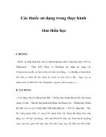 Bài giảng Các thuốc sử dụng trong thực hành tâm thần học