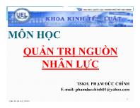 Bài giảng Chương 1: Khái quát về quản trị nguồn nhân lực