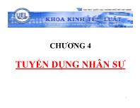 Bài giảng Chương 4: Tuyển dụng nhân sự