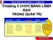 Bài giảng Chương 5: Chức năng lãnh đạo trong quản trị