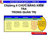 Bài giảng Chương 6: Chức năng kiểm tra trong quản trị