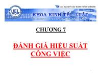 Bài giảng Chương 7: Đánh giá hiệu suất công việc