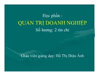 Bài giảng Chương I: Tổng quan về Quản trị doanh nghiệp