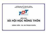 Bài giảng điện tử: Xã hội học nông thôn