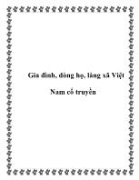 Bài giảng Gia đình, dòng họ, làng xã Việt Nam cổ truyền