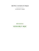 Bài giảng: Giáo dục học