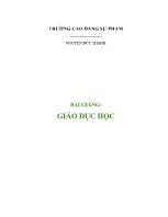 Bài giảng: Giáo dục học