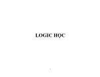 Bài giảng Logic học (tiếp)