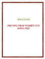 Bài giảng phương pháp nghiên cứu khoa học