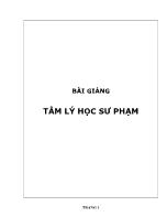 Bài giảng Tâm lý học sư phạm