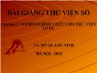 Bài giảng thư viện số - Chương 2: Mô hình hình thức cho thư viện số dl