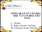 Bài giảng Tổng quan về văn hóa học và văn hóa Việt Nam