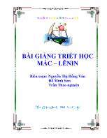 Bài giảng triết học Mác – Lênin