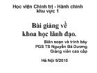 Bài giảng về khoa học lãnh đạo