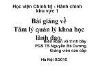 Bài giảng về  Tâm lý quản lý khoa học lãnh đạo