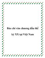 Báo chí văn chương đầu thế kỷ XX tại Việt Nam