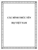 Các hình thức tên họ Việt Nam