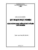 Các phương pháp thống kê xử lý số liệu thực nghiệm