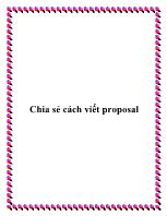 Chia sẻ cách viết proposal