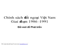 Chính sách đối ngoại Việt Nam Giai đoạn 1986 - 1991