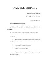 Chuẩn bị cho bài kiểm tra