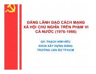 Đảng lãnh đạo cách mạng xã hội chủ nghĩa trên phạm vi cả nước (1976 - 1986)