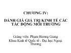 Đánh giá giá trị kinh tế các tác động môi trường