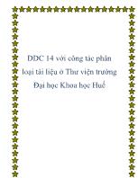 DDC 14 với công tác phân loại tài liệu ở Thư viện trường Đại học Khoa học Huế