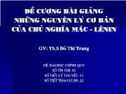 Đề cương bài giảng những nguyên lý cơ bản của chủ nghĩa Mác - Lênin