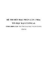 Đề thi hết học phần lần 1 môn tin học đại cương đề: IT001.0809.11.01