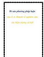 Di sản phương pháp luận của F.A. Hayek về nghiên cứu các hiện tượng xã hội